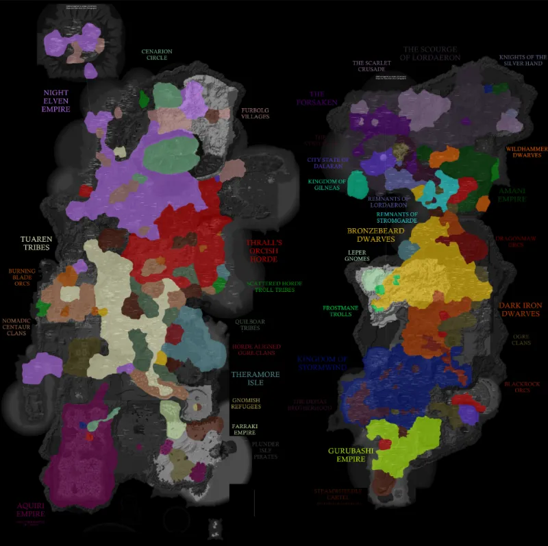 A Fan Of The Game World Of Warcraft Drew A Map Of Monster Settlements